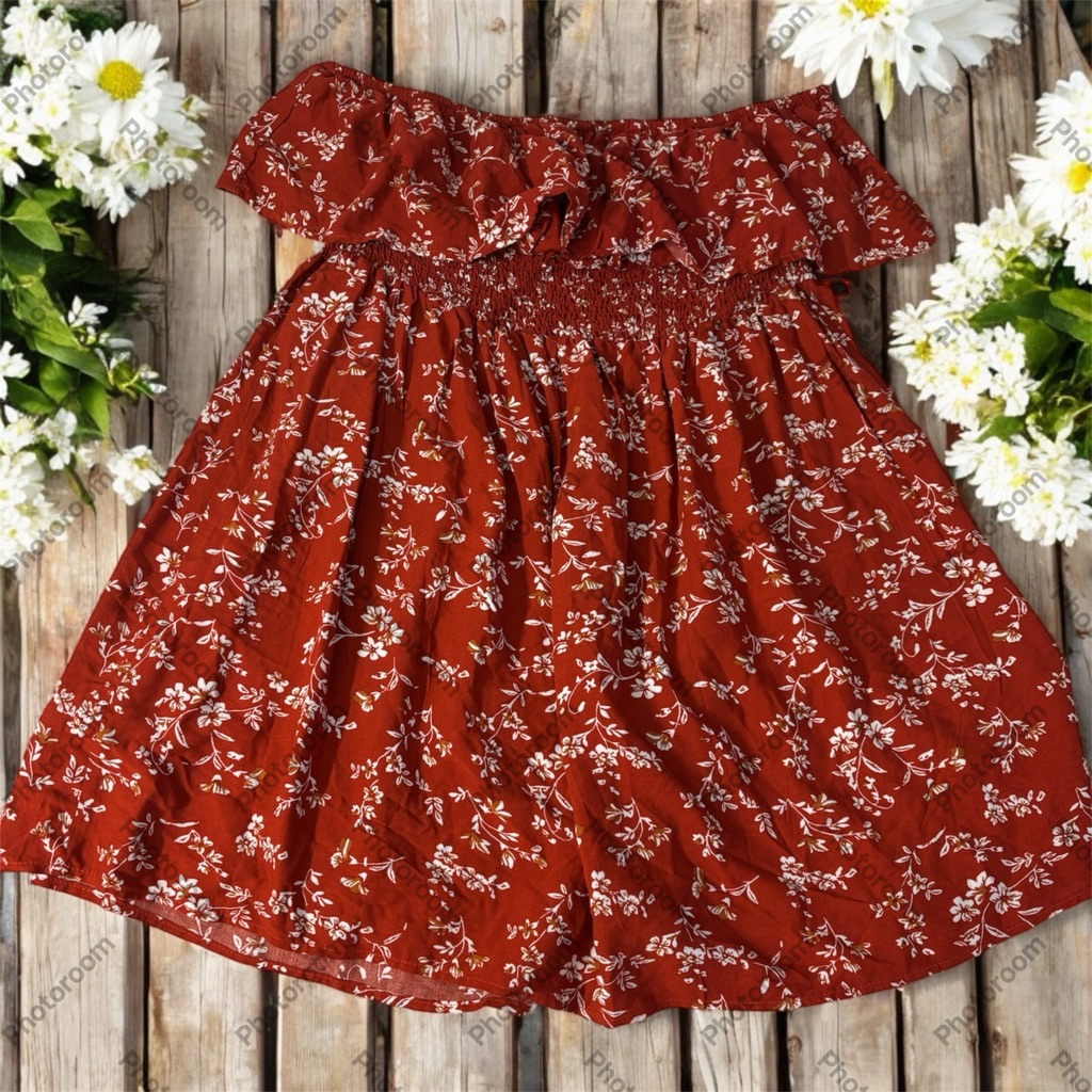 Lark + Grey Floral Off-Shoulder Dress